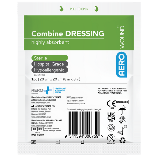 Sterile Combine Dressings-Absorbent Wound Dressing-AERO-20 x20cm single-Assurance Training and Sales