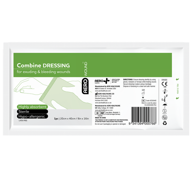 Sterile Combine Dressings-Absorbent Wound Dressing-AERO-20 x 40 single-Assurance Training and Sales