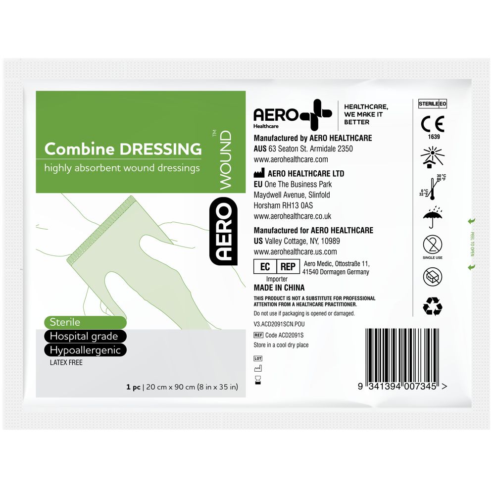 Sterile Combine Dressings-Absorbent Wound Dressing-AERO-20 x 91cm single-Assurance Training and Sales