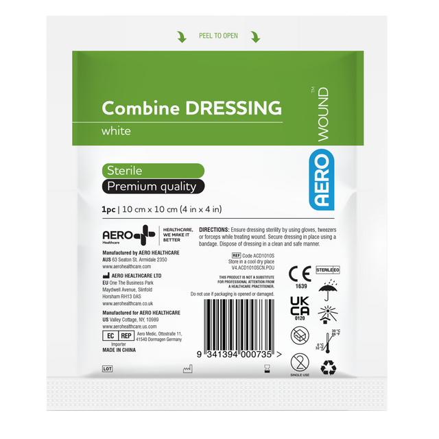 Sterile Combine Dressings-AERO-10 x 10cm single-Assurance Training and Sales