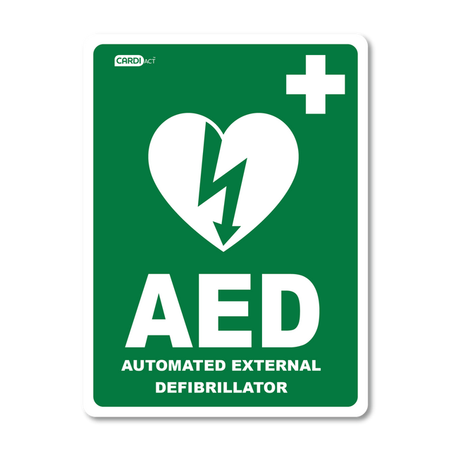 Vehicle AED Sticker 10 x 15cm | Weather Resistant-First Aid Sign-AERO-Assurance Training and Sales