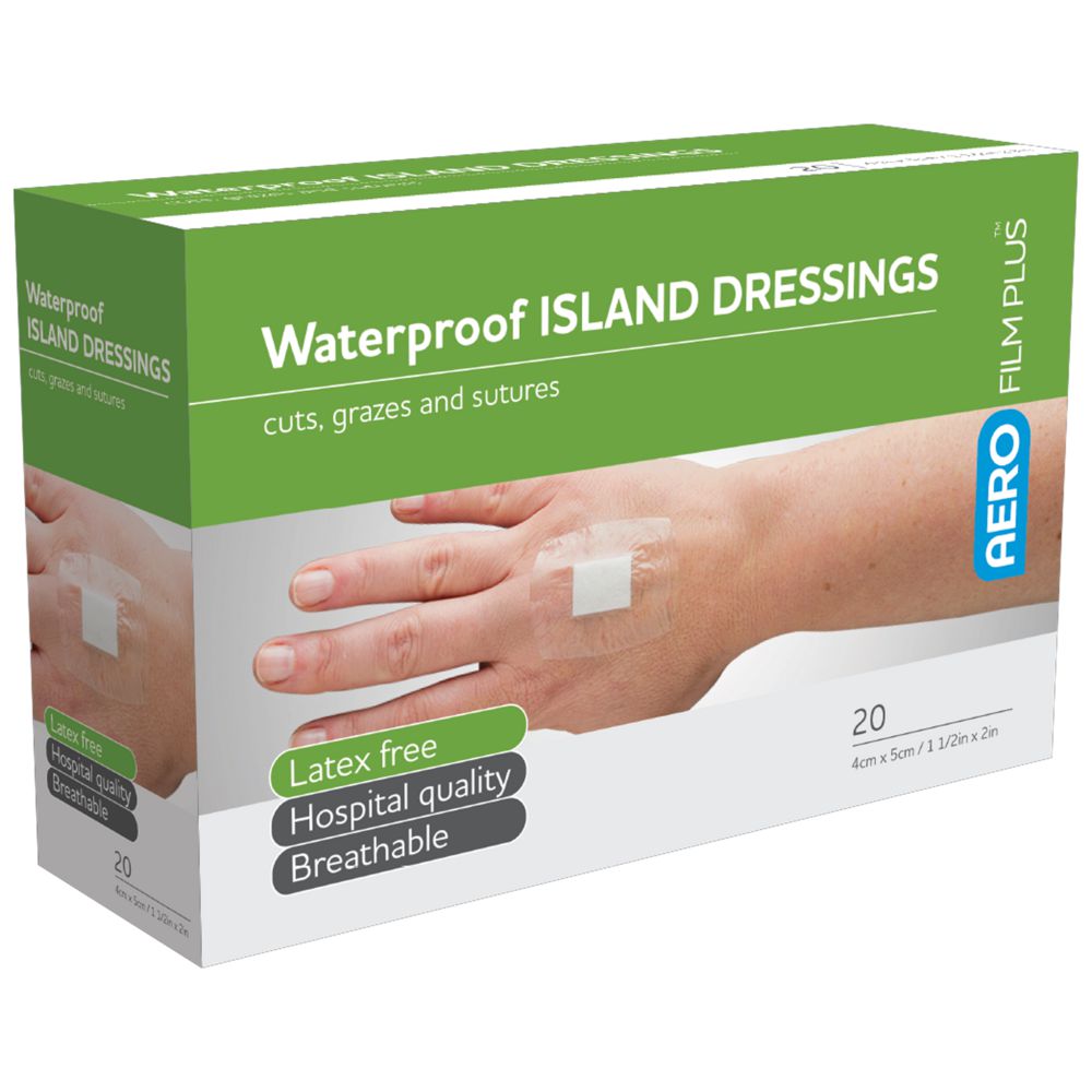 Waterproof Island Dressing Range-Water Proof Wound Dressing-AERO-4 x 5cm Box 20-Assurance Training and Sales