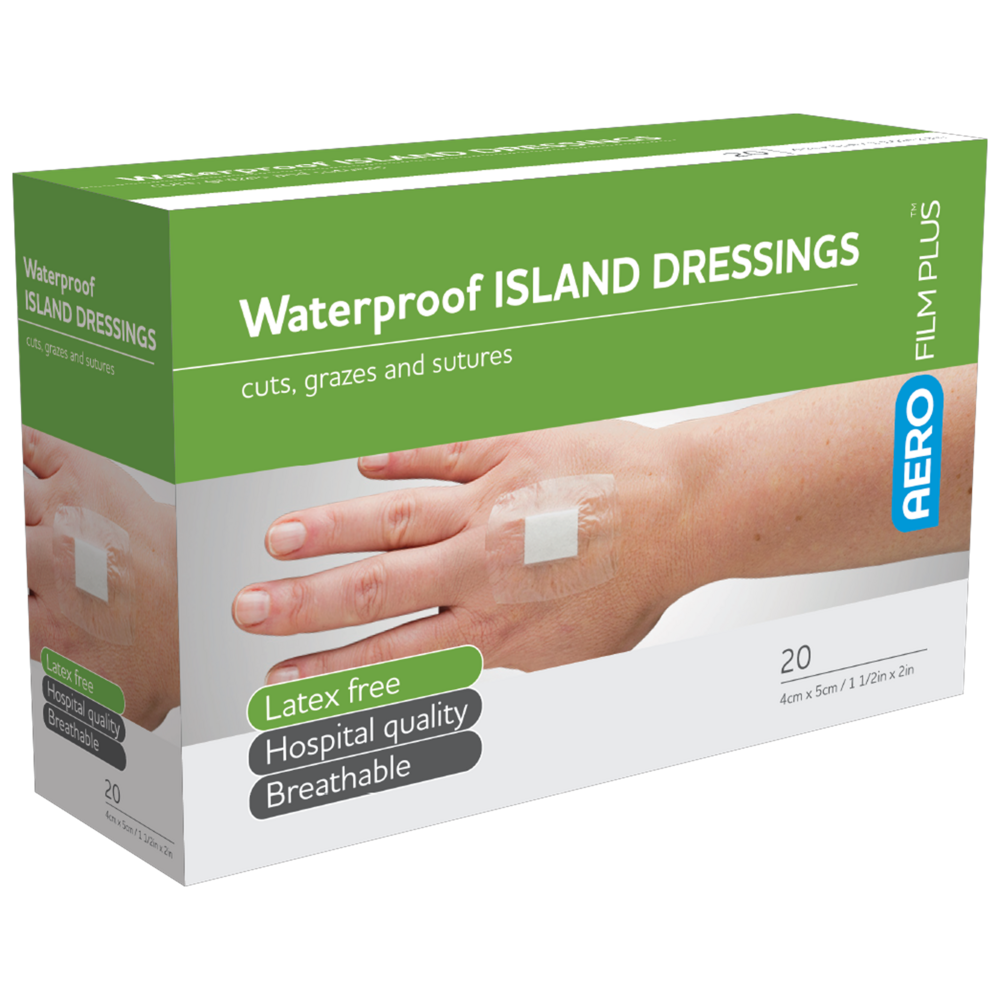 Waterproof Island Dressing Range-Water Proof Wound Dressing-AERO-4 x 5cm Box 20-Assurance Training and Sales