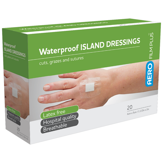 Waterproof Island Dressing Range-Water Proof Wound Dressing-AERO-4 x 5cm Box 20-Assurance Training and Sales