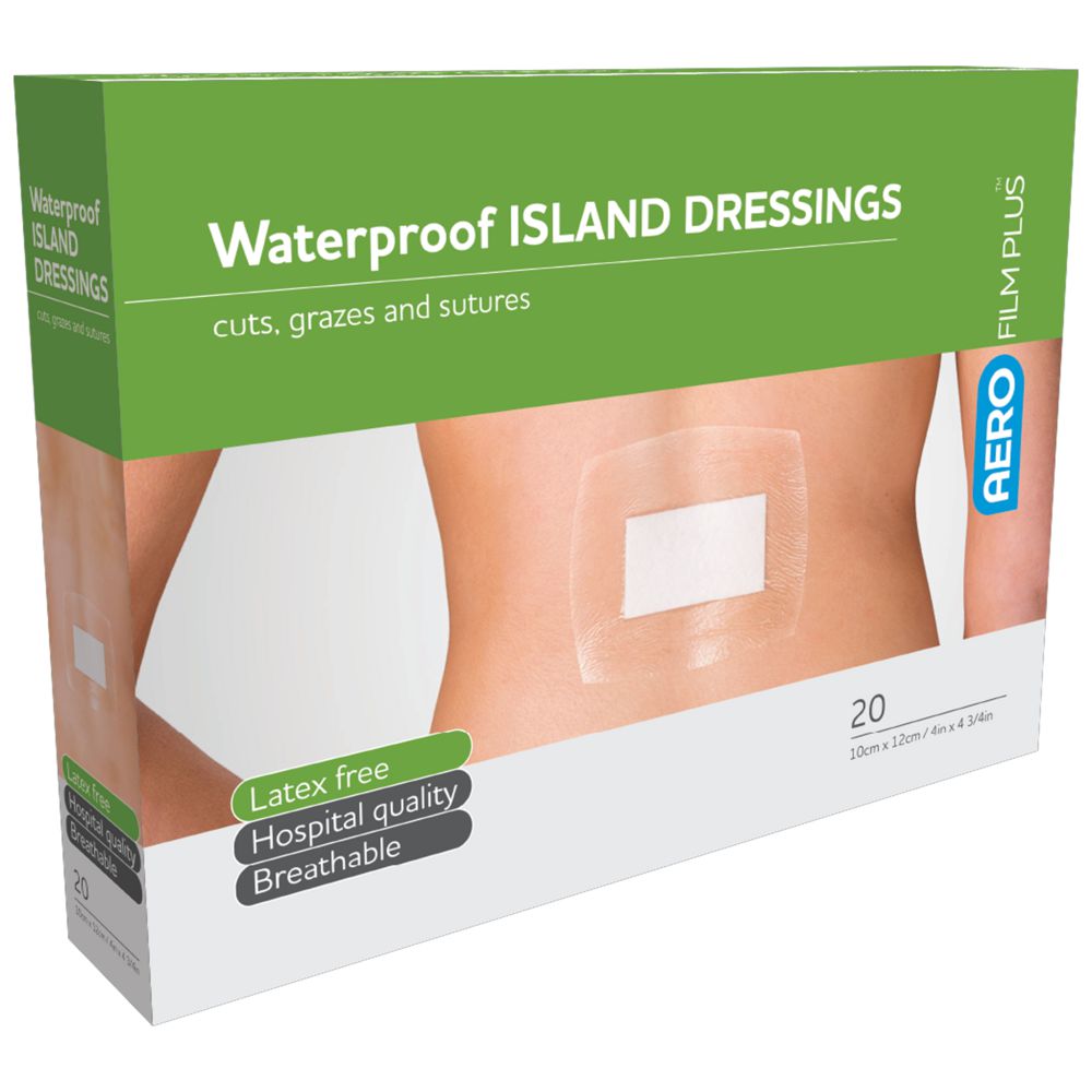 Waterproof Island Dressing Range-Water Proof Wound Dressing-AERO-10 x 12cm Box 20-Assurance Training and Sales