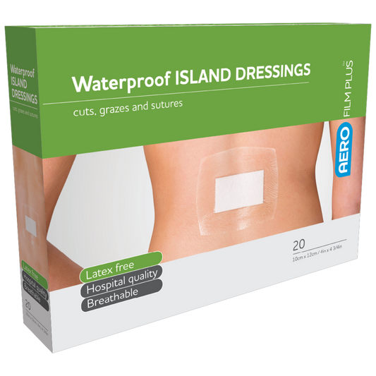 Waterproof Island Dressing Range-Water Proof Wound Dressing-AERO-10 x 12cm Box 20-Assurance Training and Sales