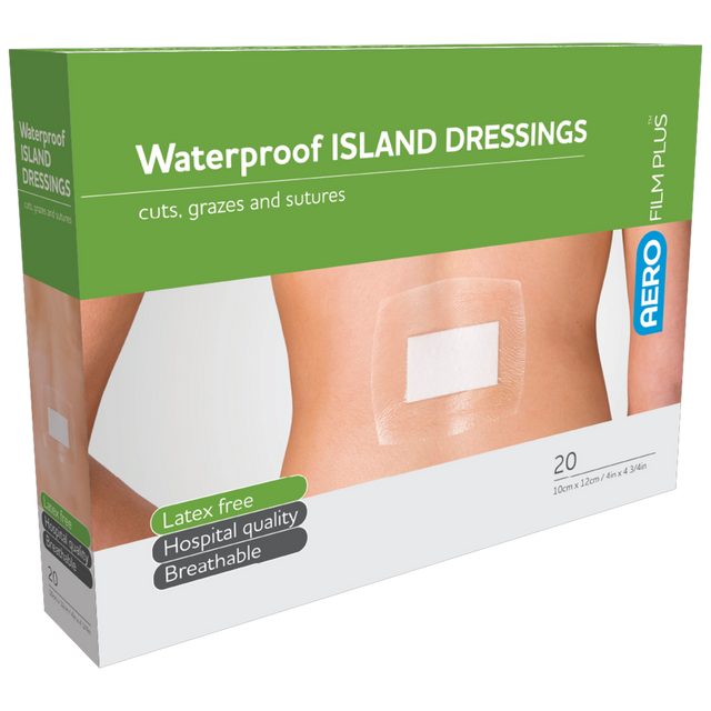 Waterproof Island Dressing Range-Water Proof Wound Dressing-AERO-10 x 12cm Box 20-Assurance Training and Sales