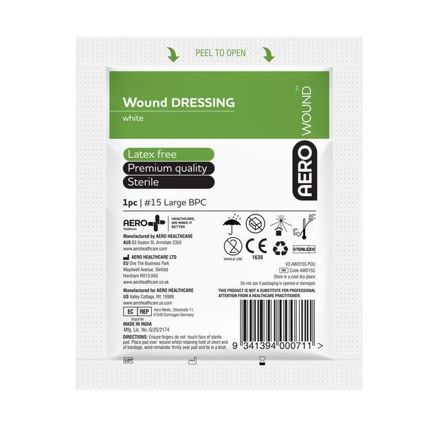 Wound Dressings-AERO-#15 (18 x 18cm) single-Assurance Training and Sales