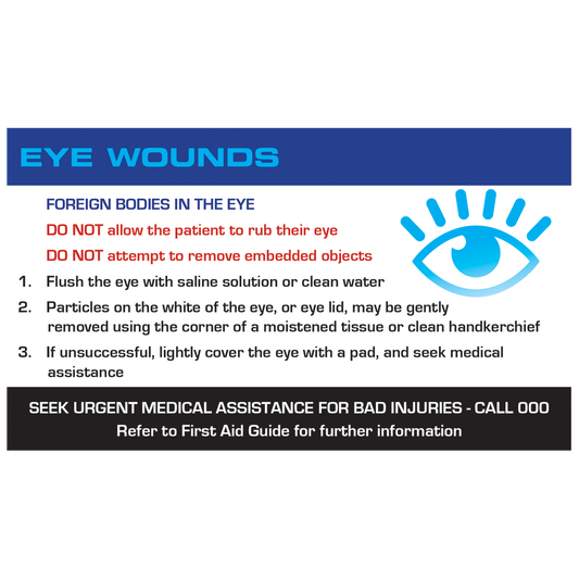 AEROGUIDE Eye Wound First Aid Card